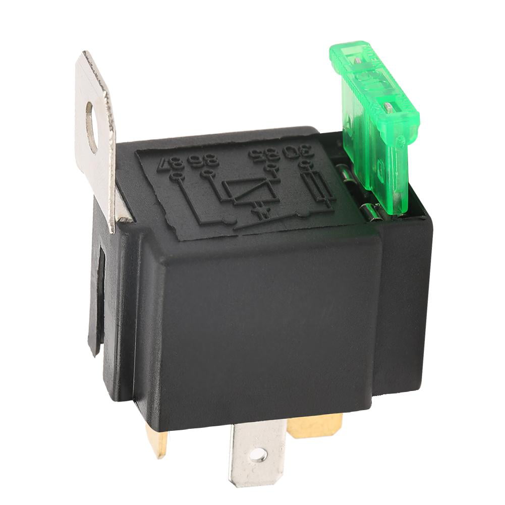 Fused On/Off Car Auto Vehicles Motor Automobil Relay DC12V 30A 4 Pin Black 