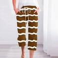 thumbnail image 3 of Pantalones Casuales de Mujer de Impresión Floral Cintura Elástica Suelta, Pantalones de Pierna Ancha Recta con Bolsillos, 3 of 5