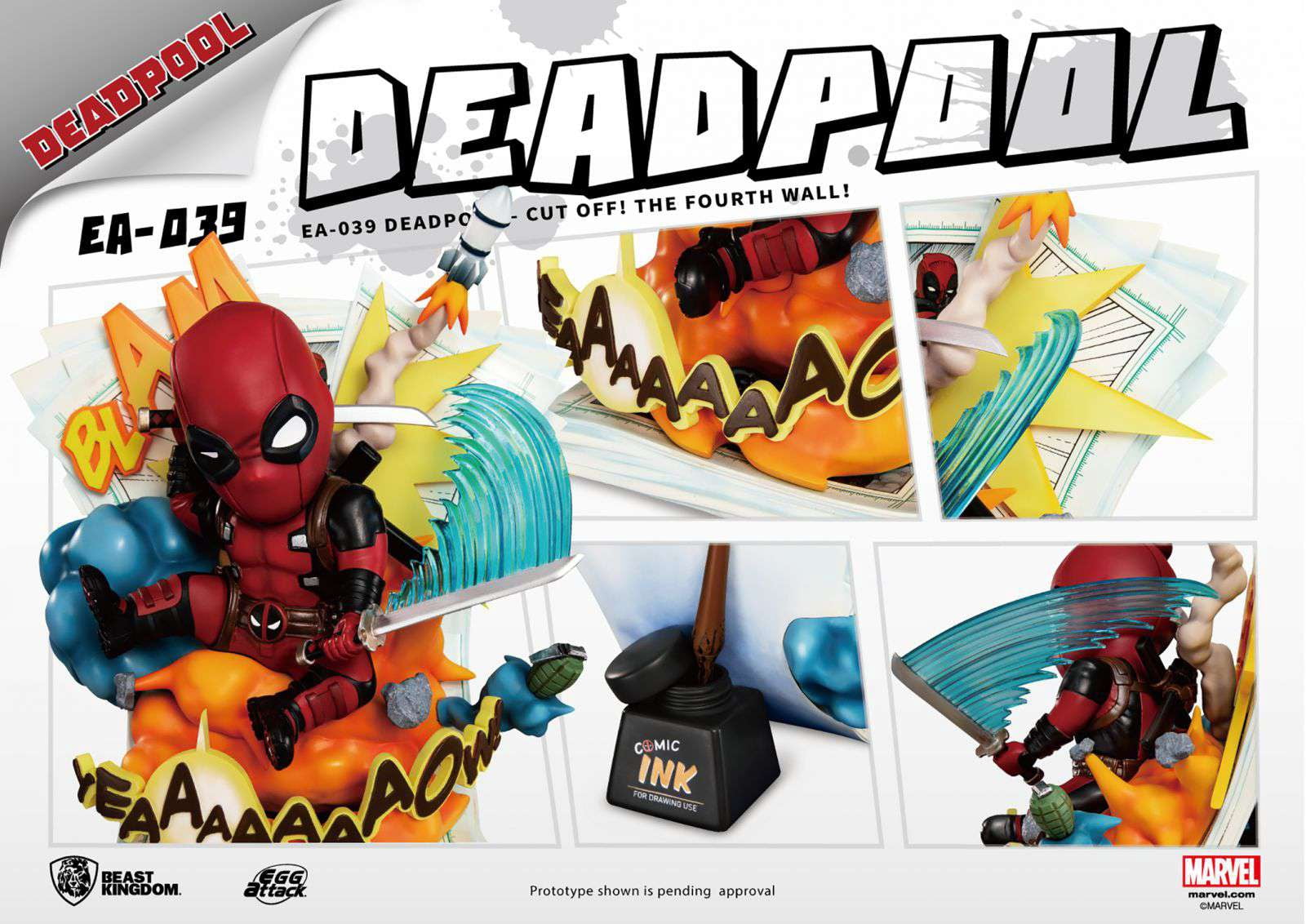 Beast Kingdom Marvel Deadpool Cut Off The Fourth Wall EA-039 Egg Attack Statue
