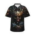 thumbnail image 2 of Yiaed Vintage Ornate Skull Print Hawaiian Shirt for Men Short Sleeve Button Down Shirts Beach Shirts for Men-X-Large, 2 of 5