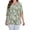 Green Floral, variant on Plus-Size Women's Summer Dressy Casual Short Sleeve Shirts Crewneck Business Office Work Blouse Tops