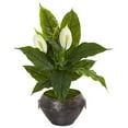 thumbnail image 1 of Nearly Natural 9488 27 in. Spathiphylum Artificial Plant in Metal Bowl, 1 of 1