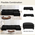 thumbnail image 5 of SZLIZCCC Modular Sectional Sofa with Movable Ottoman, L/U Shaped Chenille Fabric Couch with High - End Material,Flexible Combination for Living Room, Office, Apartment Black4+2, 5 of 8