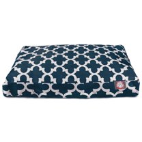 Majestic Pet | Trellis Shredded Memory Foam Rectangle Pet Bed For Dogs, Removable Cover, Navy, Medium