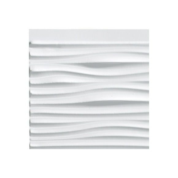 Panneau de Dosseret en Vinyle Décoratif Fasde Waves en Blanc Brillant (Échantillon de 6 X 6 Pouces)