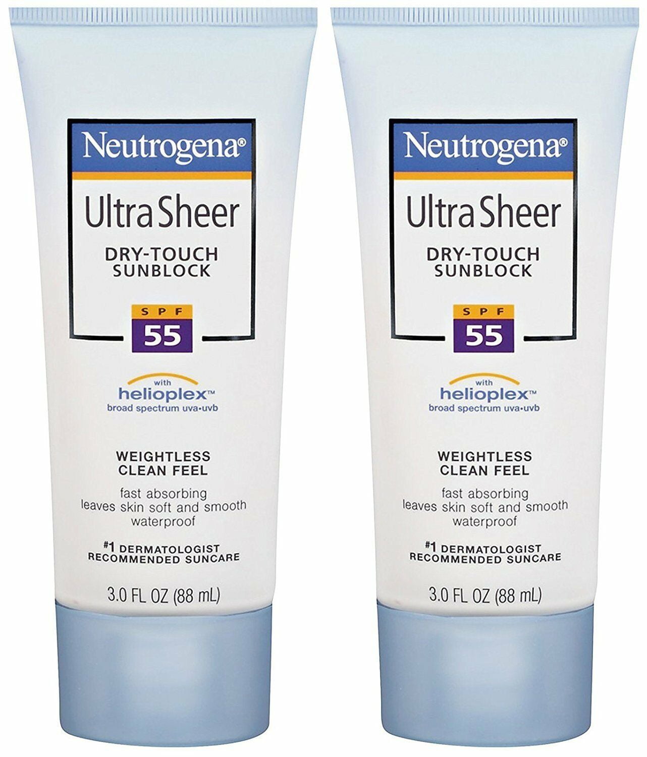 Neutrogena Ultra Sheer Dry-Touch Sunscreen SPF55, Sun Protect, 3 Oz,, 2-Pack