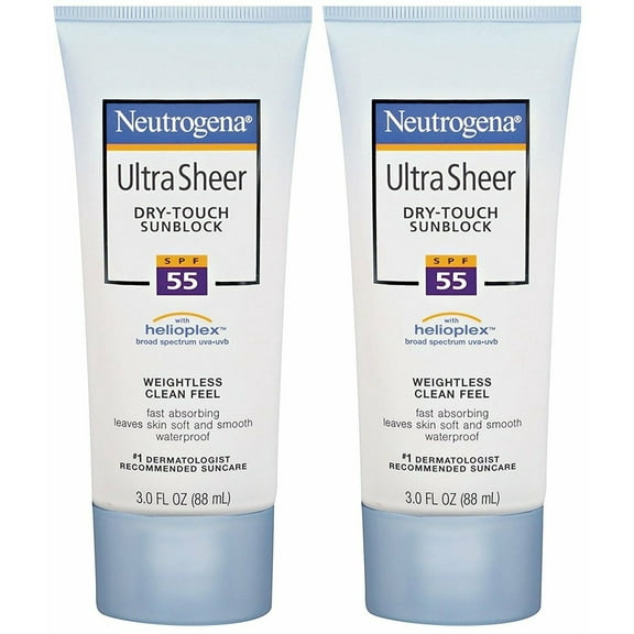 Neutrogena Ultra Sheer Dry-Touch Sunscreen SPF55, Sun Protect, 3 Oz,, 2-Pack