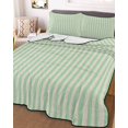 thumbnail image 3 of Quilts Twin XL Size, Sage Green Striped Soft Comforter Bedding Set for Bed, Modern Simple Farmhouse Beige Lightweight Quilted Bedspread with Pillow Cover(2 Pieces) for All Season, 68x98 Inch, 3 of 6