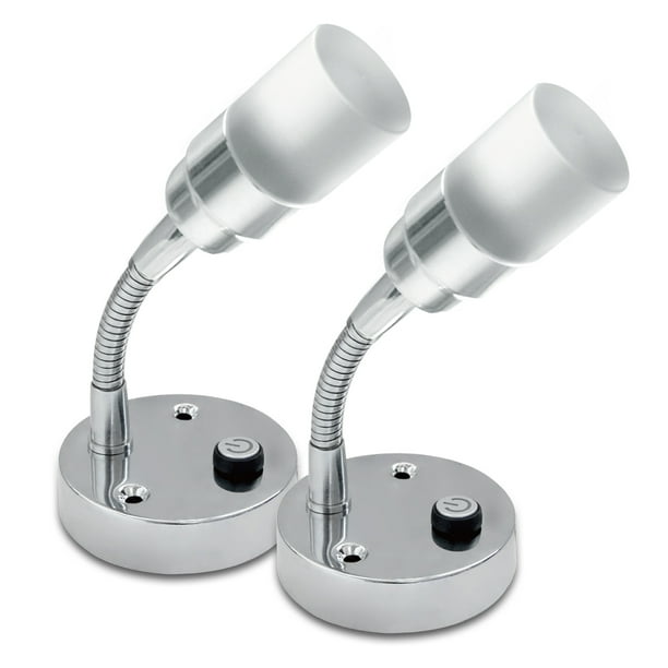 Dream Lighting Led 12v Shiny Flexible Bedside Reading Light For Rv Caravan Trailer Boat Wall Desk Book Lamp Warm White And Blue Lighting Pack Of 2 Walmart Com Walmart Com