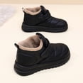 thumbnail image 4 of Womens Platform Snow Boots Hoop and Loop Slip on Comfy Furry Lined Soft Sole Waterproof Cute Winter Booties Black 5.5, 4 of 7