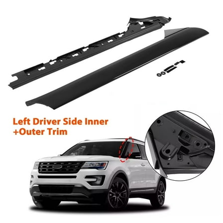 Kojem Left Outer&Inner Windshield A-Pillar Trim for 2011-2019 Ford Explorer Driver Side Replacement for BB5Z7803137AA BB5Z-7803137-AB BB5Z7803137BA BB5Z7803145AA