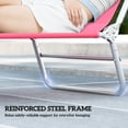 thumbnail image 6 of Outsunny Portable Sun Lounger, Lightweight Folding Chaise Lounge Chair w/ Adjustable Backrest & Pillow for Beach, Poolside, Patio, Silver Frame Pink, 6 of 9