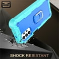 thumbnail image 4 of SaniMore for Samsung Galaxy A72 5G Case with Hidden Bracket Rugged Heavy Duty Protective [Hard PC Back + Silicone Bumper] Shokcproof Anti-drop Tri-layer Hybird Shell for Galaxy A72 5G, Mint/Blue, 4 of 7