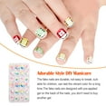 thumbnail image 3 of Vogacara 1 Juego de puntas de uñas artificiales, dibujos animados, patrón encantador, adorables uñas postizas, pegatinas cortas, decoraciones de Pinceles de maquillaje y herramientas PNT-16-03 Vogacara CE011465-03, 3 of 6