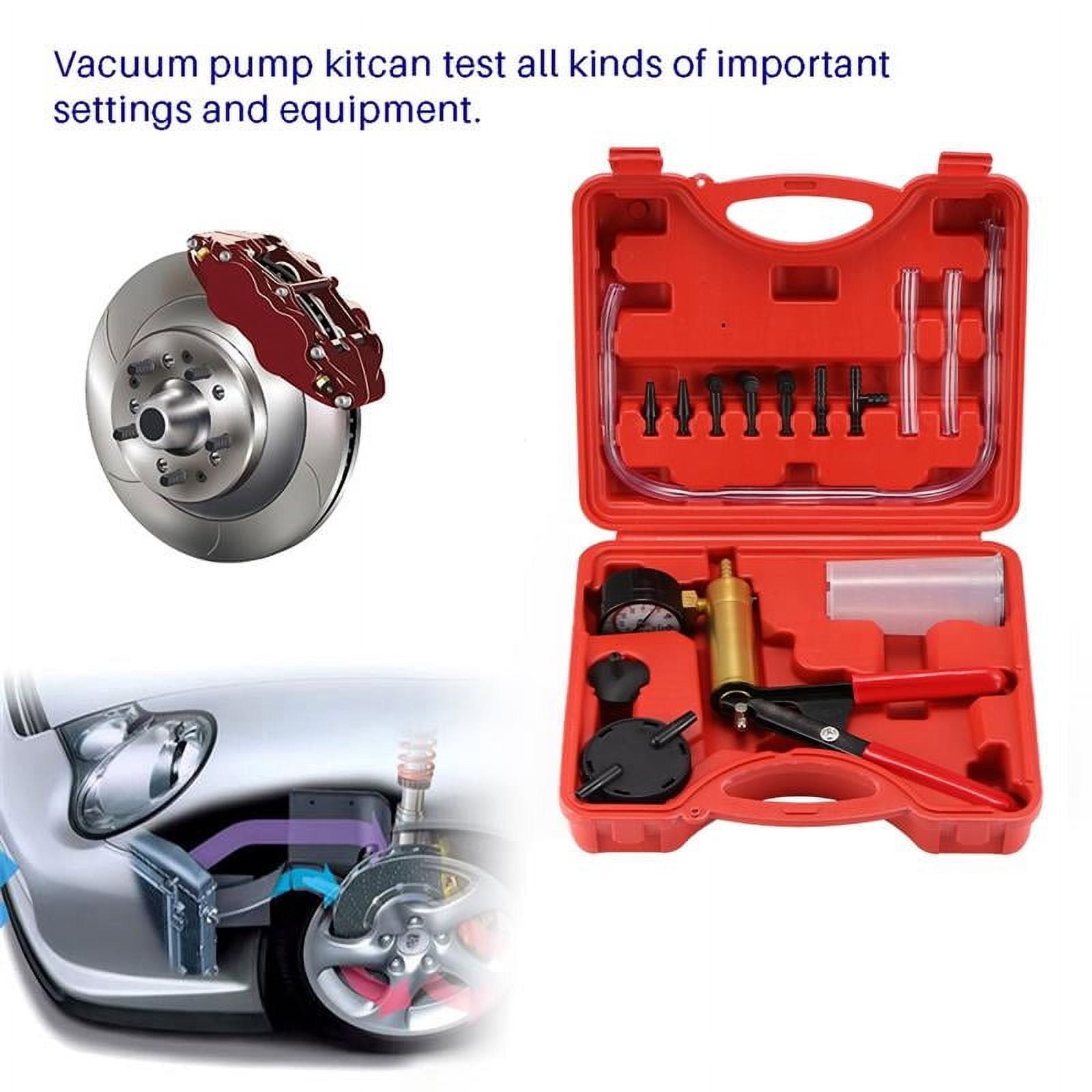 LNKOO 16PCS Brake Bleeder & Vacuum Pump Test Tuner Tool Kit Hand Held Vacuum Gauge for Car & Truck