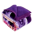 thumbnail image 4 of NC Sherpa Borrego Blanket 3 Piece, Flannel Fleece Blanket Set, King 79"x91", Purple, 4 of 6