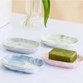 thumbnail image 6 of Handcrafted Ceramic Soap Dish: Decorative Soap Holder with Unique Marble Textures, Bar Soap Holder for Shower, Bathroom, Kitchen, Tubs, Sink, Hotels, Counters (Gray), 6 of 10