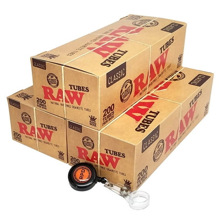 RAW Natural Unrefined King Sz Cigarette Tubes (200 per Box) 3 Boxes w/ RPD