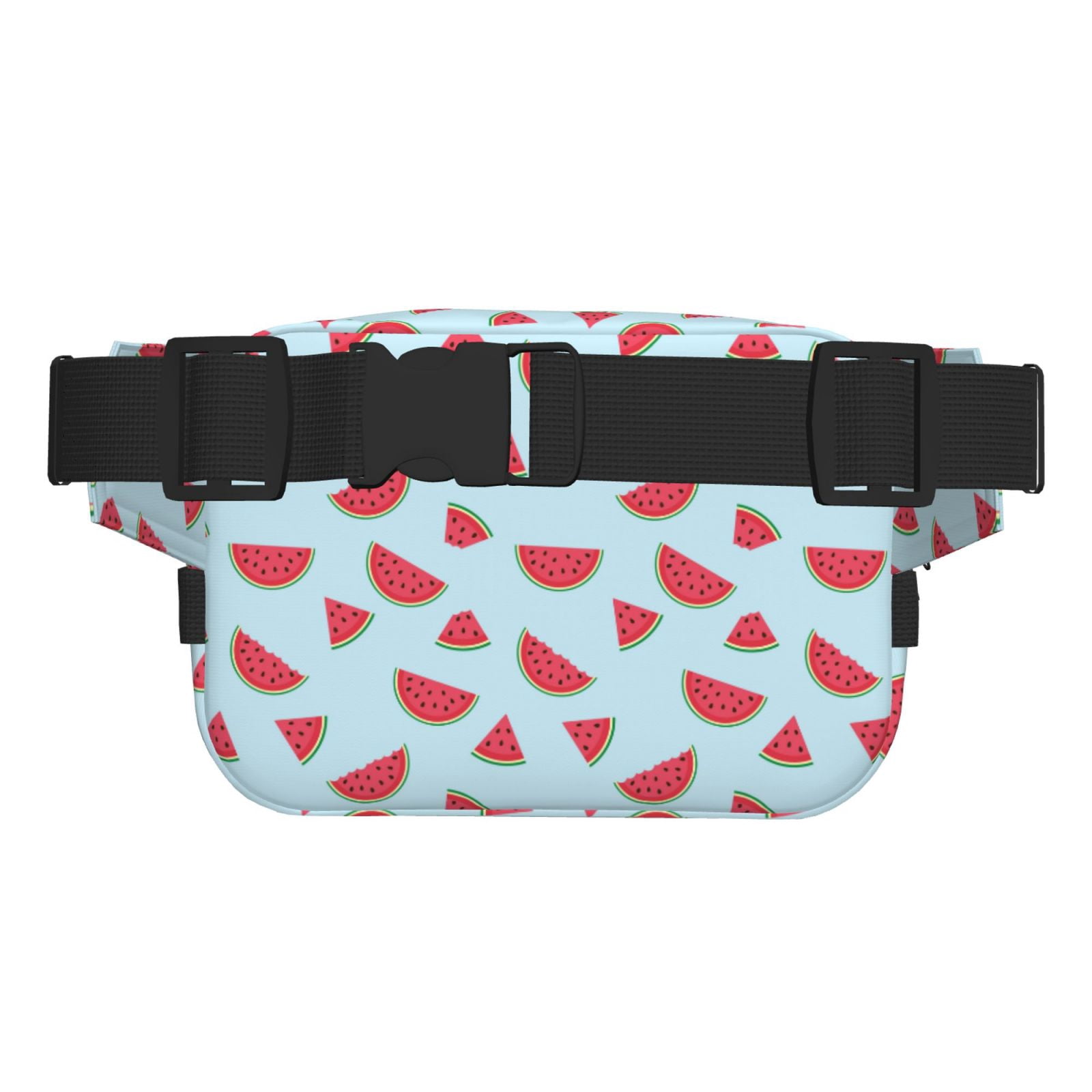Fuzoiu Watermelon Print Unisex Square Double Layer Waist Bag,Crossbody Fanny Pack Travel Workout Accessory