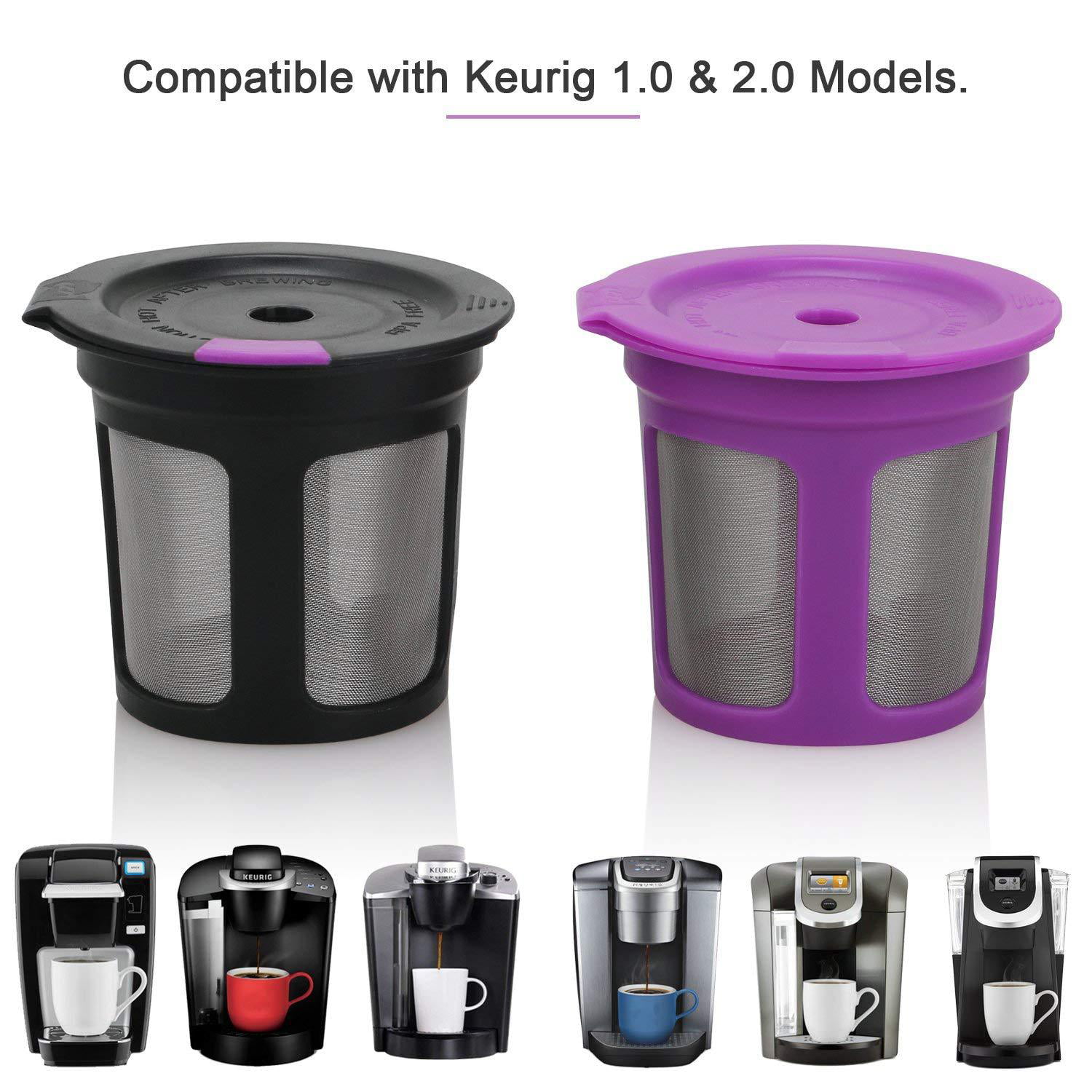 Keurig 2.0 & 1.0 Reusable Refillable Coffee Replacement Filter K-Cup 