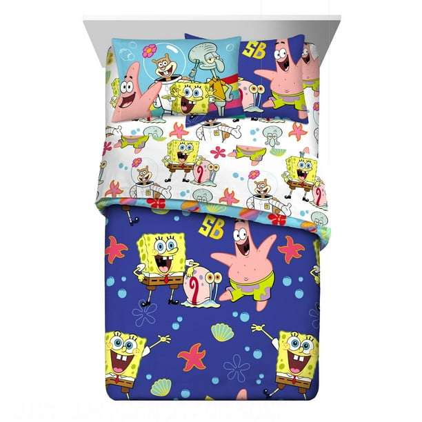 SpongeBob SquarePants Kids Full Bed in a Bag, Comforter Sheets and Sham
