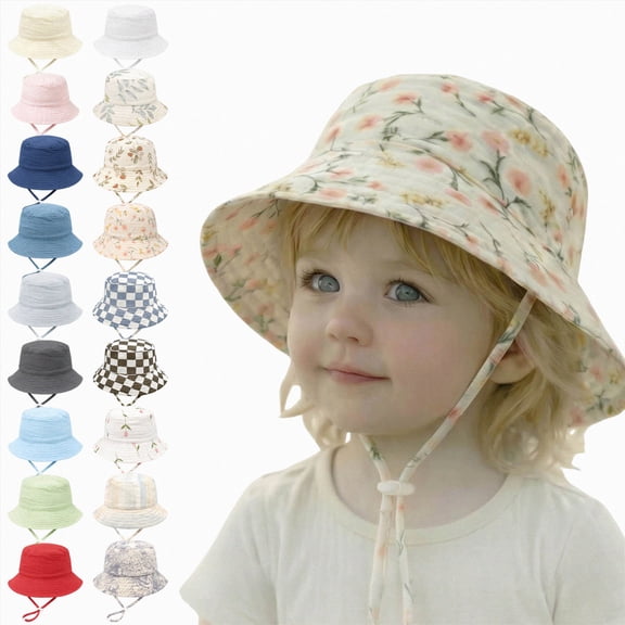 Toddler Sun Hat Boys Girls Bucket Hat Wide Brim Breathable UPF 50 Fishing Hat Summer Beach Hat 6-12 Months 12-24 Months 2t 3t 4t 5t 6t 7t 8t 9t Children(Red,6-12 Months)