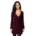 thumbnail image 5 of Women's Smart V-Neck A-Line Casual Party Dress (Wine Red, 2XL), 5 of 7