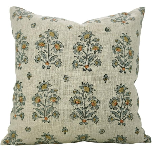 Fabdivine Timeless Block Print Designs , 12"X20", Thick Linen Pillow Covers for Modern Living, Sadabahar