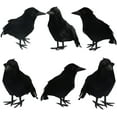 thumbnail image 1 of Cuervos con plumas negras de Halloween, paquete de 6 pájaros de decoración de Halloween con plumas reales Zhivalor  XMWJ090, 1 of 7