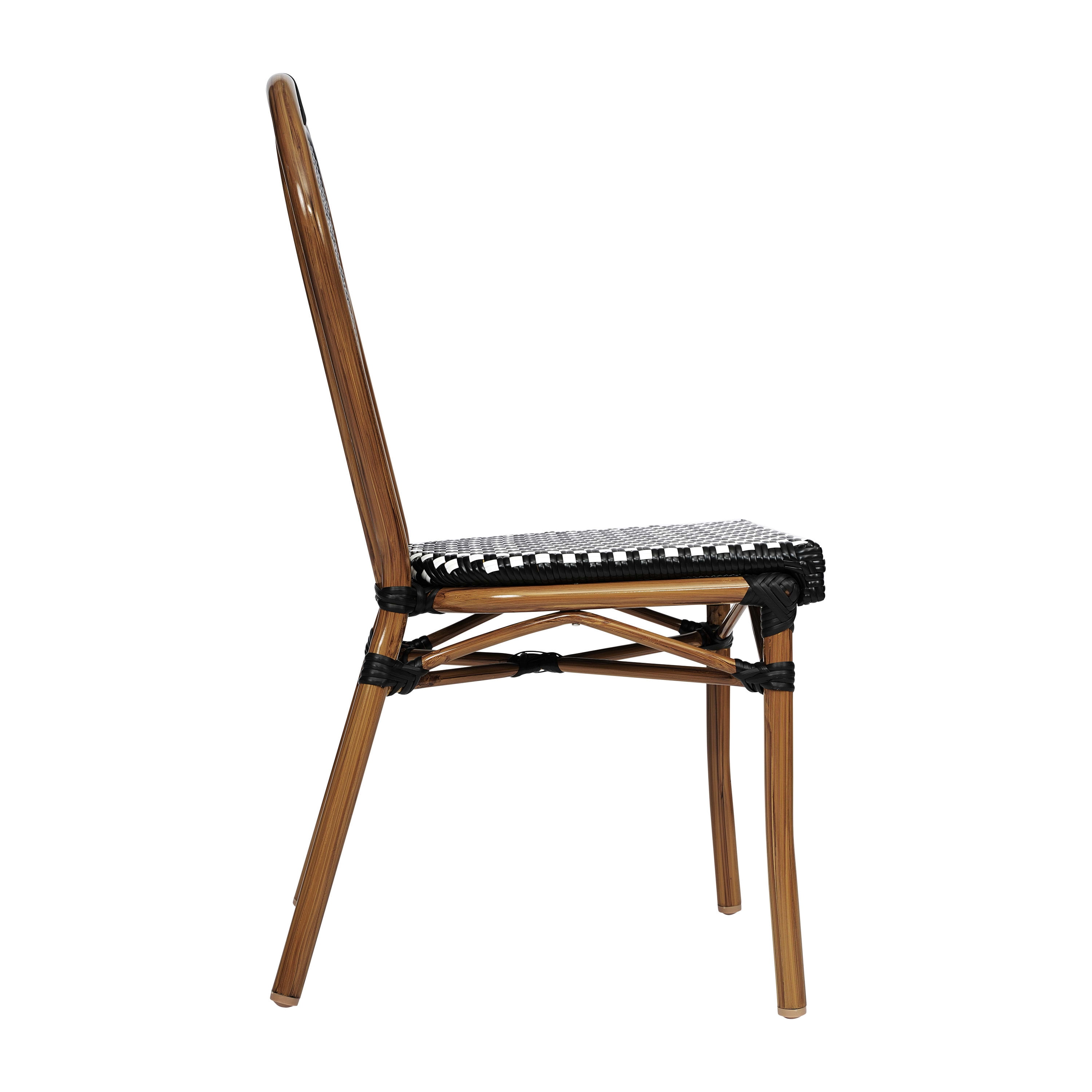 Flash Furniture Lourdes Indoor/Outdoor French Bistro Stacking Chair Black/White/Natural