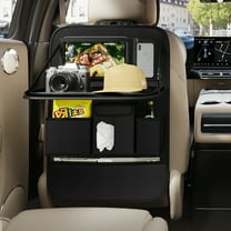 Back Seat Car Organizer 1 Pack,Backseat Organizer with Tray,Multifunctional Car Seat Back Storage Box with Foldable Tablet Holder (Black)