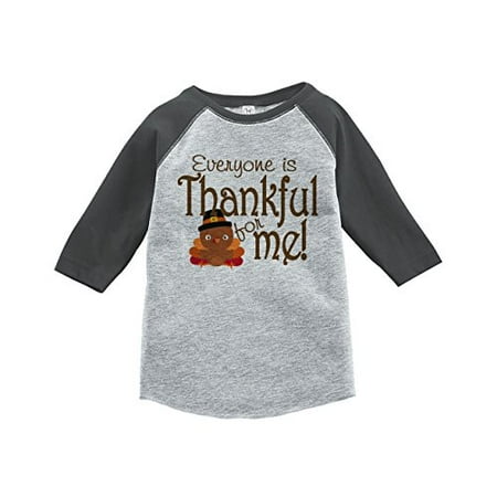

Custom Party Shop Baby s Thankful for Baby Thanksgiving 2T Grey Raglan