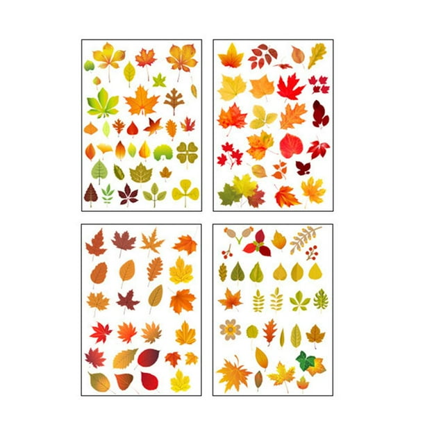 Etiqueta De La Pared De La Ventana Calcomanías De Hojas De Arce De Otoño Diy Etiqueta De Vidrio De Pvc Para La Decoración De La Ventana De La Puerta De Acción De Gracias Inevent HA037175-00