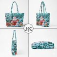 thumbnail image 4 of XYZCANDO Christmas Santa Print Padded Shoulder Handbag Large Capacity Quilted Handle Tote for Holiday Shopping Travel Work Daily Use with Roomy Compartment, 4 of 7