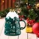 thumbnail image 5 of Taza de decorativa para árbol de Navidad, novedad pintada con tapa, taza de de 17 en hogar, de Navidad, uso verde Macarena Taza de café impreso, 5 of 7