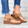 thumbnail image 2 of UTTOASFAY Summer Casual Hollow Split-Toe Women's Herringbone Wedge Sandals Brown 10(42), 2 of 7