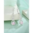thumbnail image 7 of VESITIM Heart Infinity Earrings Teardrop Dangle Drop Earrings Created Pink Opal Jewelry Gift for Women, 7 of 7
