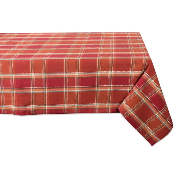 DII Autumn Spice Plaid Tablecloth