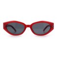 thumbnail image 3 of Womens Mod Oval Beveled Plastic Angular Fashion Sunglasses Red - Black, 3 of 8