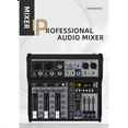 thumbnail image 6 of 4 Channel Bluetooth Audio Mixer Sound Mixing Console Audio Interface USB Sound Card for Studio Stage DJ Home US Plug, 6 of 9
