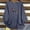 Navy, variant on 3/4 Sleeve Loose Tops for Women Crew Neck Asymmetrical High Low Hem Shirts Cotton Linen Casual Lightweight Blouses
