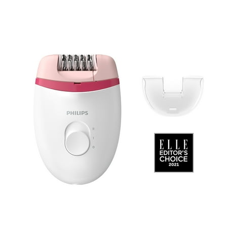 Philips Satinelle Essential Compact Hair Removal Epilator for Women, BRE235/04 - White And Pink