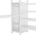 thumbnail image 3 of New Full Size Loft Bed with L-shaped Desk and USB, Metal Loft Bed with Wardrobe and Adjustable Shelf, High Loft Bed with LED Adults, White, 3 of 11