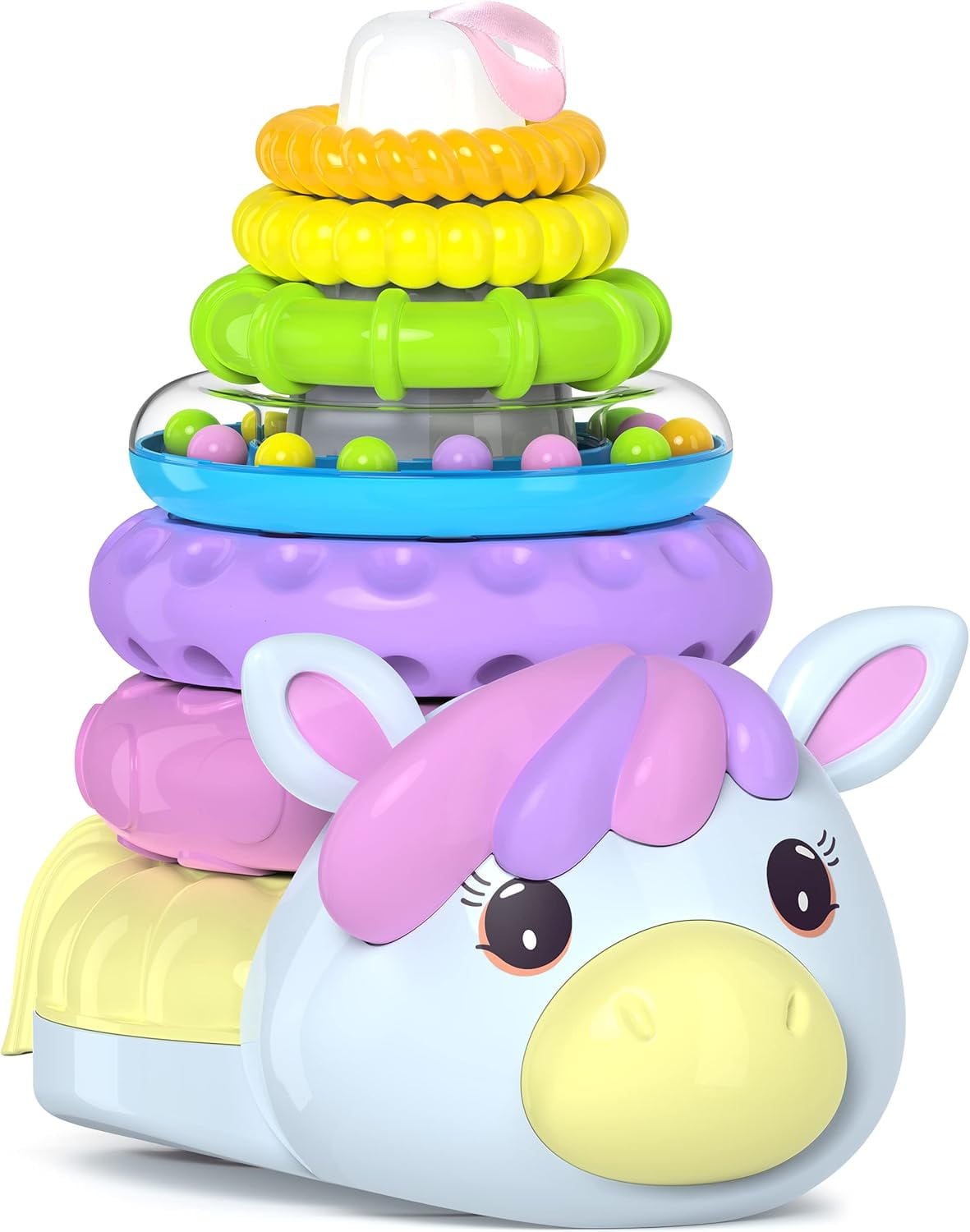 Move2Play Unicorn Stacking Ring Toy Montessori Learning, BPA