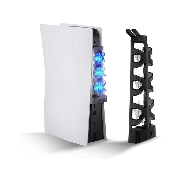 PS5 Cooling Fan with LED Light, PS5 Accessories Cooler Fan for Playstation 5 Digital & Disc Edition Console 5