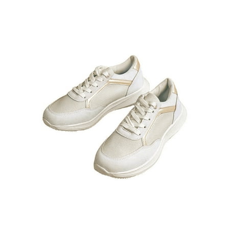 

Tenmix Womens Athletic Shoes Fitness Workout Trainers Sport Sneakers Breathable Flats Women Lightweight Non-Slip Walking Shoe White 7.5