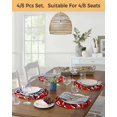 thumbnail image 4 of 13 Inch Round Placemats Set of 6, Red Geometric Non Slip Heat Insulation PP Table Mats, Modern Abstract Black White Striped Lines Washable Place Mats for Kitchen Dining Party Table Decor, 4 of 6