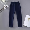 thumbnail image 5 of HAOTAGS Toddler Girls Leggings Fleece Lined, Fall Winter Warm Yoga Pants Casual High Waisted Full Length Leggings Navy 12 Years, 5 of 10