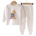 thumbnail image 5 of Ccpelsie Toddler Boy Girl Fall Winter Clothes Lounge Set Cute Casual Long Sleeve T-Shirt and Pants Set Navy,6-7 Years, 5 of 5