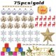 thumbnail image 3 of Juego de decoraciones para árbol de Navidad, bolas de Navidad con flores, colgante para árbol de Navidad, 75 piezas, 3 of 4